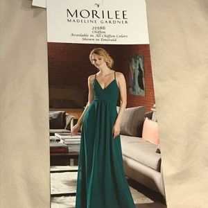 *Never worn* floor length, black chiffon dress